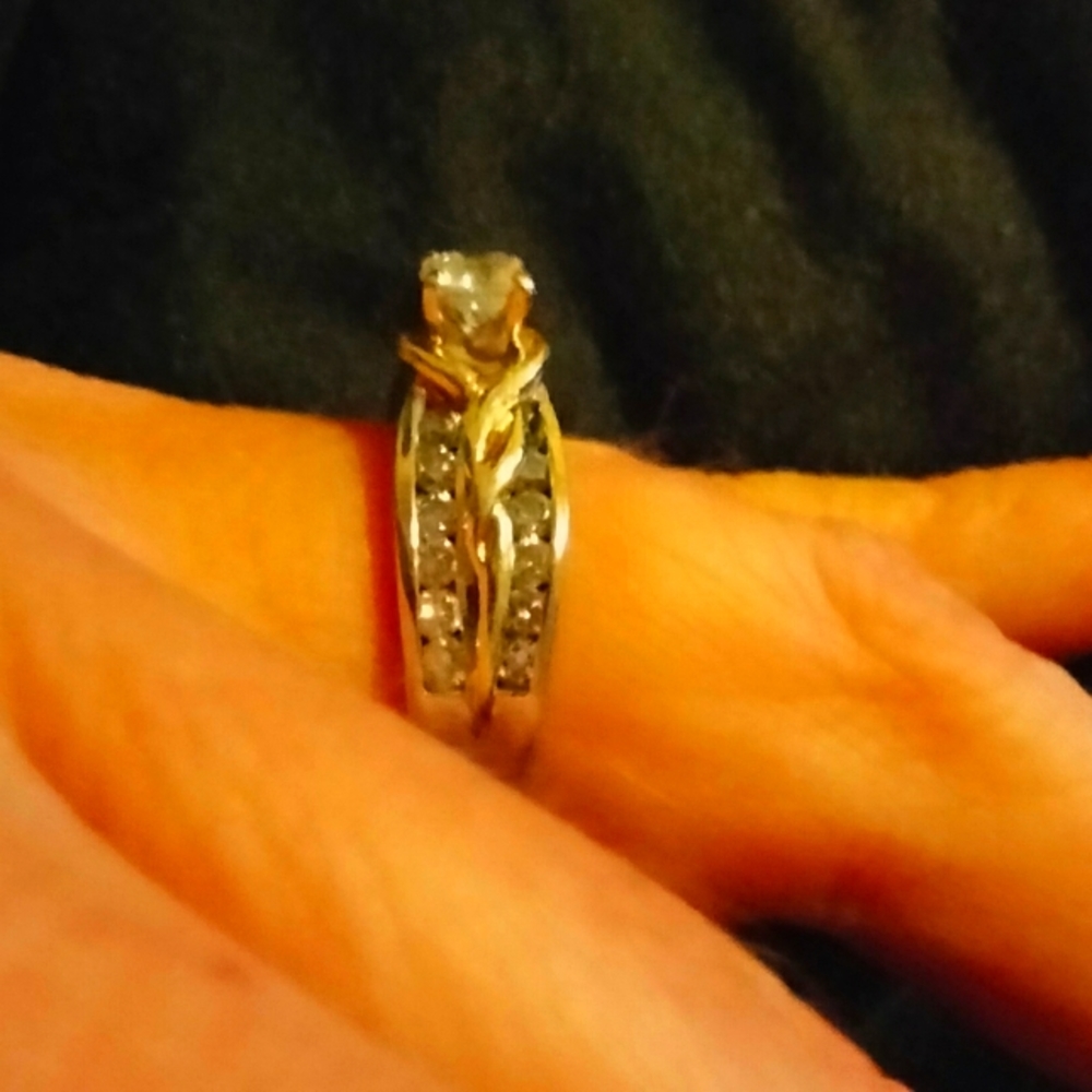 SOLD!! 14kt White and Yellow Gold Diamond Ring